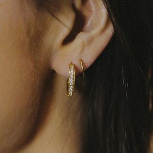 Zaana Jewerly Diamond Double Twist Hoop